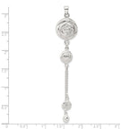 SS Polished Textured Flowers Double Strand Chain Pendant