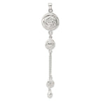 SS Polished Textured Flowers Double Strand Chain Pendant