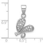 Sterling Silver Rhodium-plated CZ Dragonfly Pendant