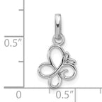 Sterling Silver Rhodium-plated Butterfly Pendant