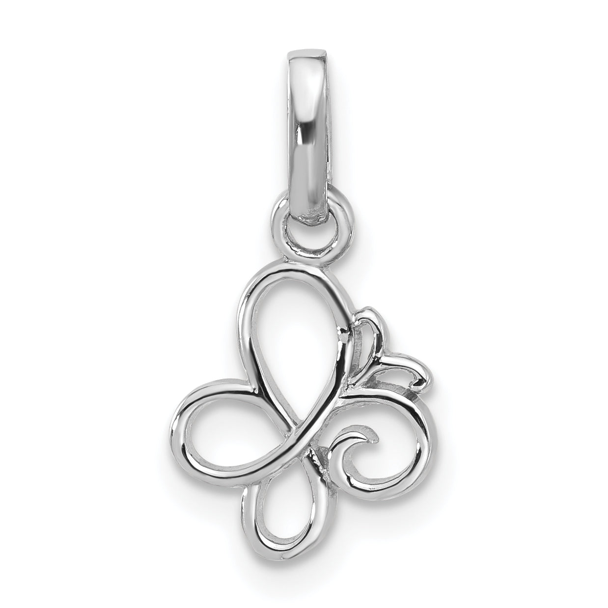 Sterling Silver Rhodium-plated Butterfly Pendant Main image