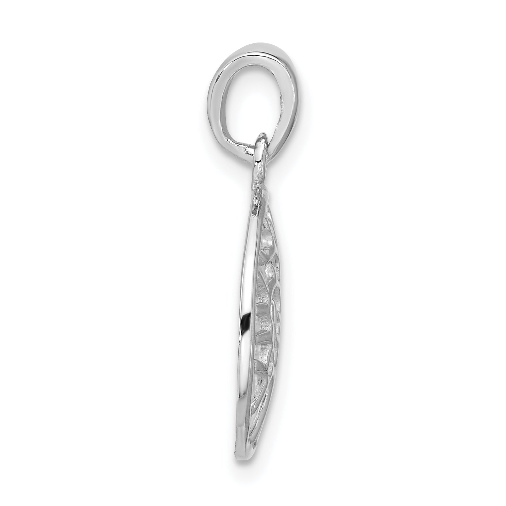 Sterling Silver Rhodium-plated Round Tree of Life Pendant Secondary image