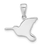 Sterling Silver Rhodium-plated Oxidized Hummingbird Pendant