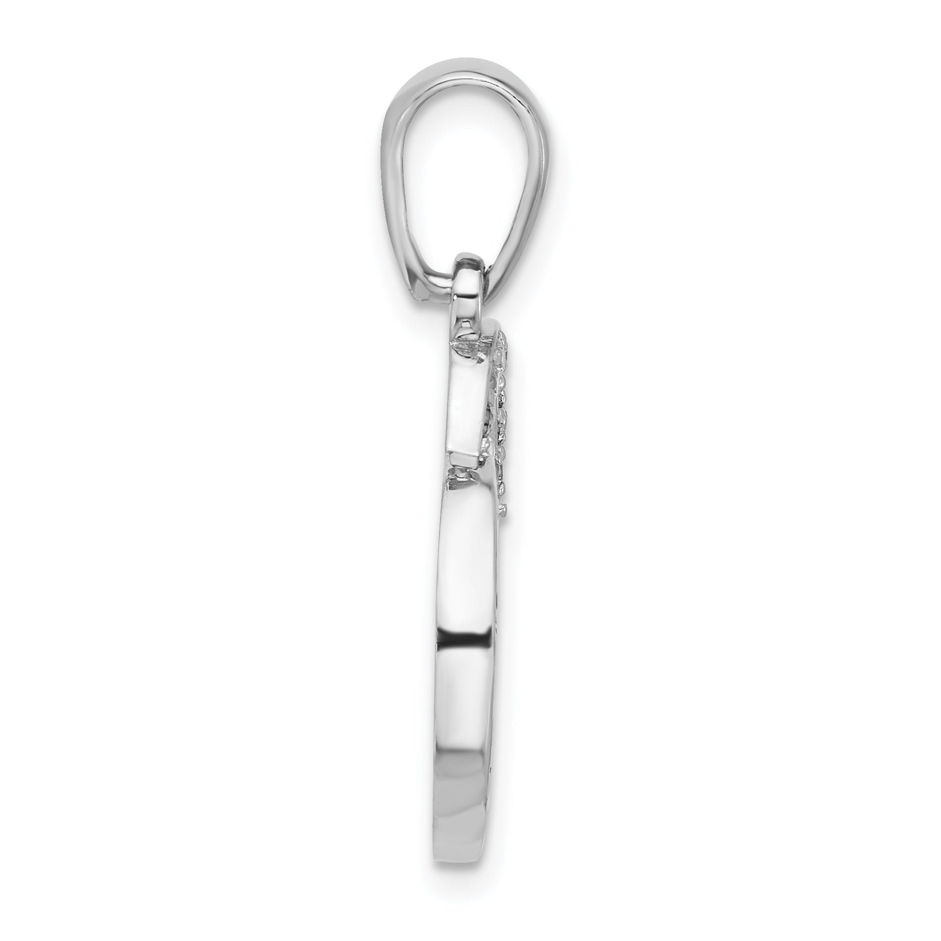 Sterling Silver Rh-plated Enamel CZ  Paw ALWAYS IN MY HEART Pendant Secondary image
