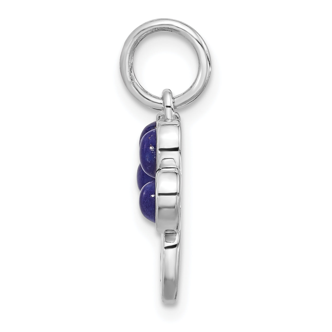 Sterling Silver Rhodium-plated Lapis Lazuli Enamel Paw Print Pendant Secondary image