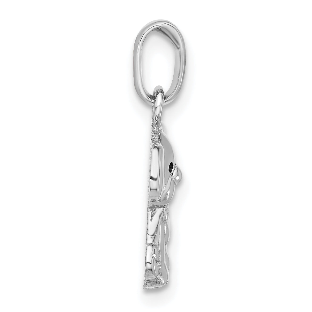 Sterling Silver Rhodium-plated Enameled Dog Charm Pendant Secondary image