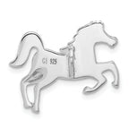 Sterling Silver Rhodium-plated Larimar Horse Chain Slide