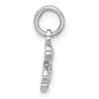 Sterling Silver Rhodium-plated CZ 3 Heart Charm Pendant