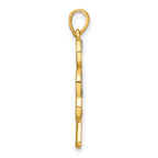 Sterling Silver Polished Gold-tone Glitter Paper Clover Pendant