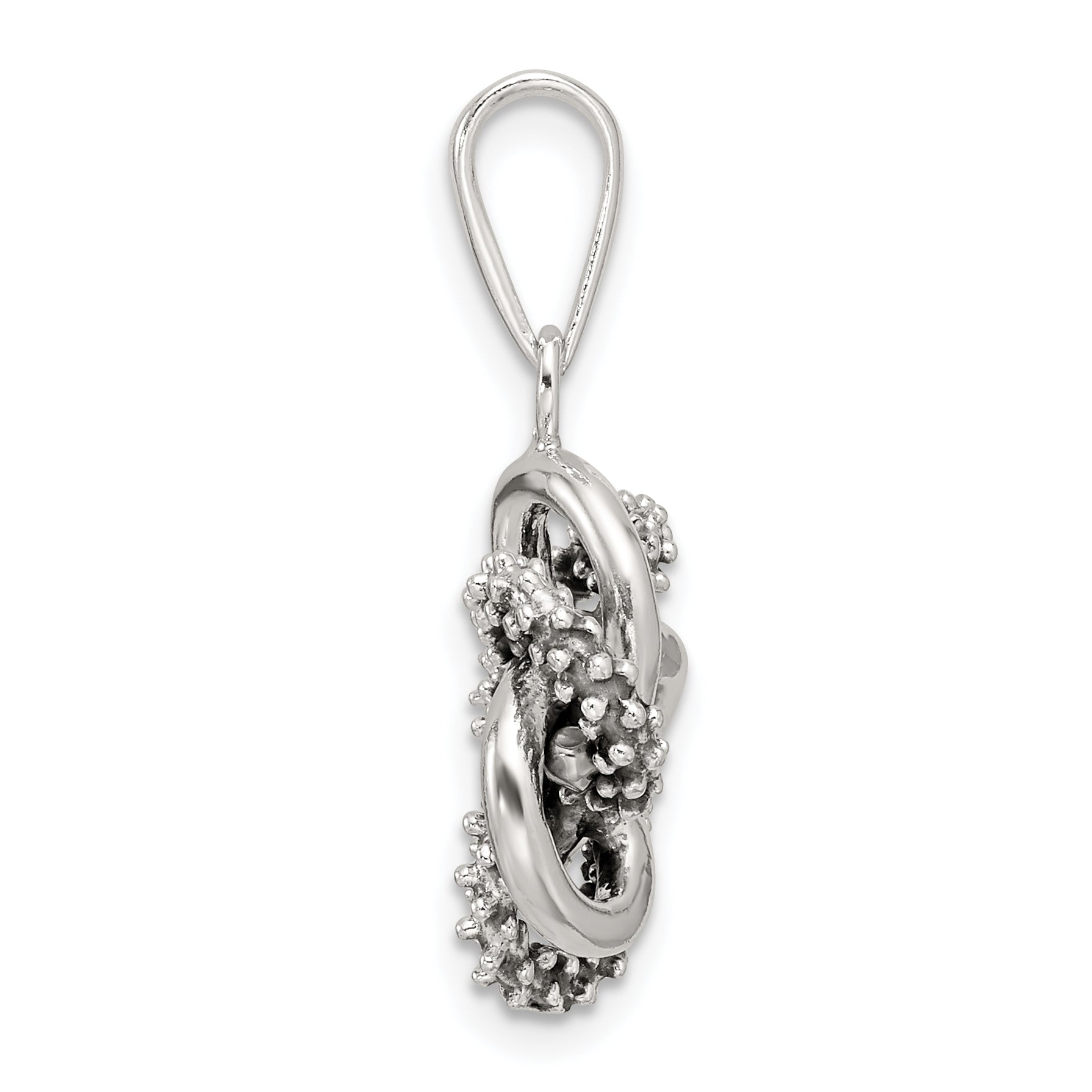 Sterling Silver Antiqued and Polished Love Knot Pendant Secondary image