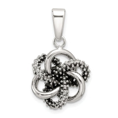 Sterling Silver Antiqued and Polished Love Knot Pendant