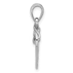 Sterling Silver Rhodium-Plated Polished Fancy Open Heart Pendant