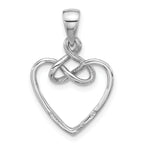 Sterling Silver Rhodium-Plated Polished Fancy Open Heart Pendant