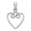 Sterling Silver Rhodium-Plated Polished Fancy Open Heart Pendant
