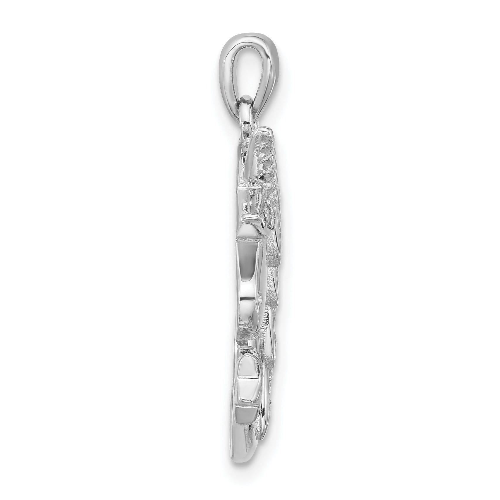 Sterling Silver Rh-plated Polished CZ Unicorn YOU ARE MAGICAL Pendant Secondary image