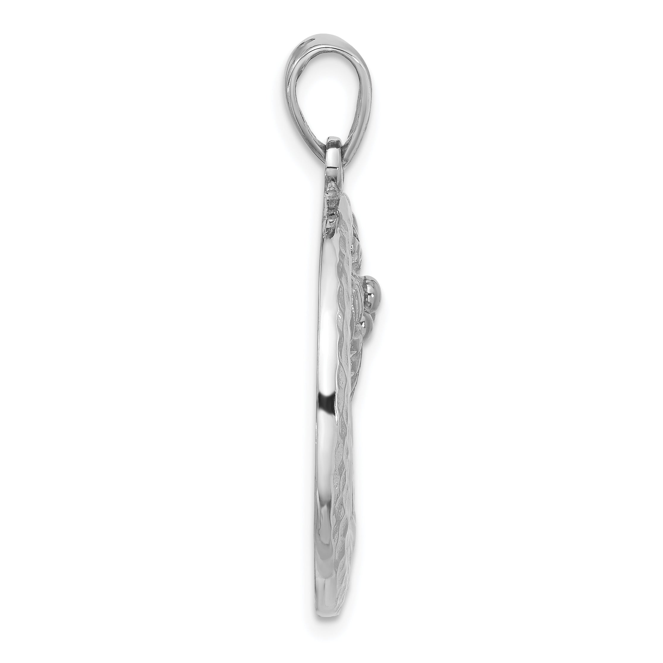 Sterling Silver Rh-Plated Polished Palm Tree with Crescent Moon Pendant Secondary image