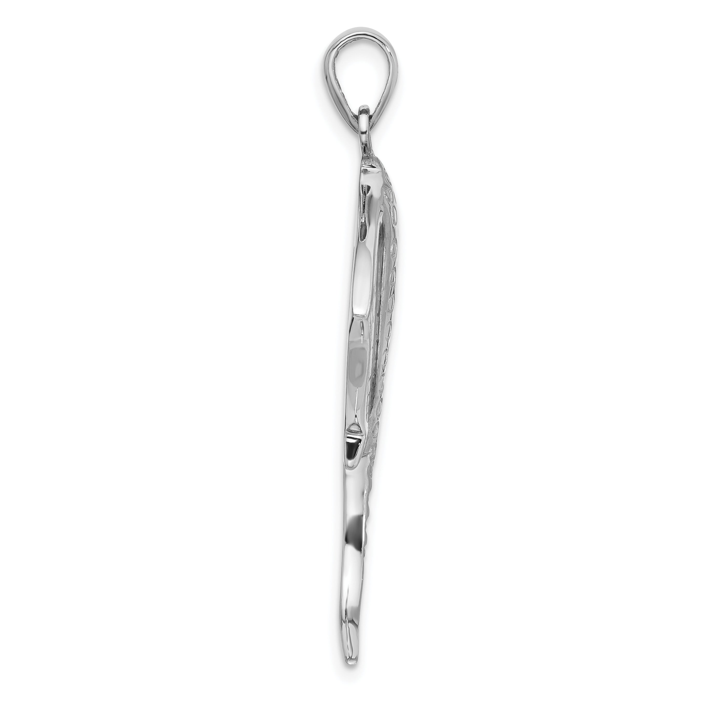 Sterling Silver Rhodium-plated Polished Polished Abalone Stingray Pendant Secondary image