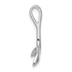 Sterling Silver Rhodium-Plated Polished Whale Tail Chain Side