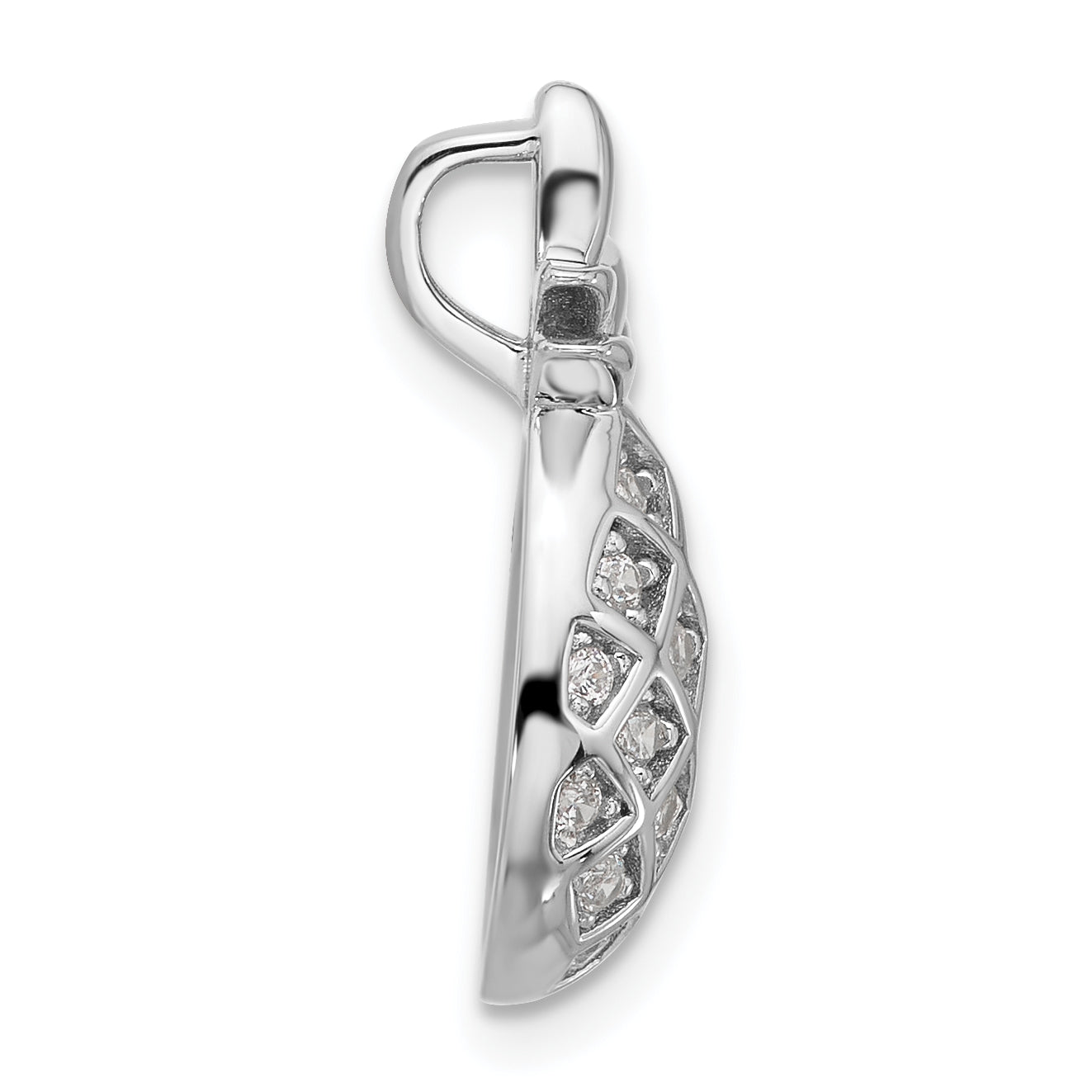 Pure Fire Sterling Silver Rhod-plated CZ Pineapple Pendant Secondary image