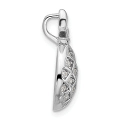 Pure Fire Sterling Silver Rhod-plated CZ Pineapple Pendant