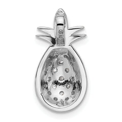 Pure Fire Sterling Silver Rhod-plated CZ Pineapple Pendant