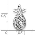 Pure Fire Sterling Silver Rhod-plated CZ Pineapple Pendant