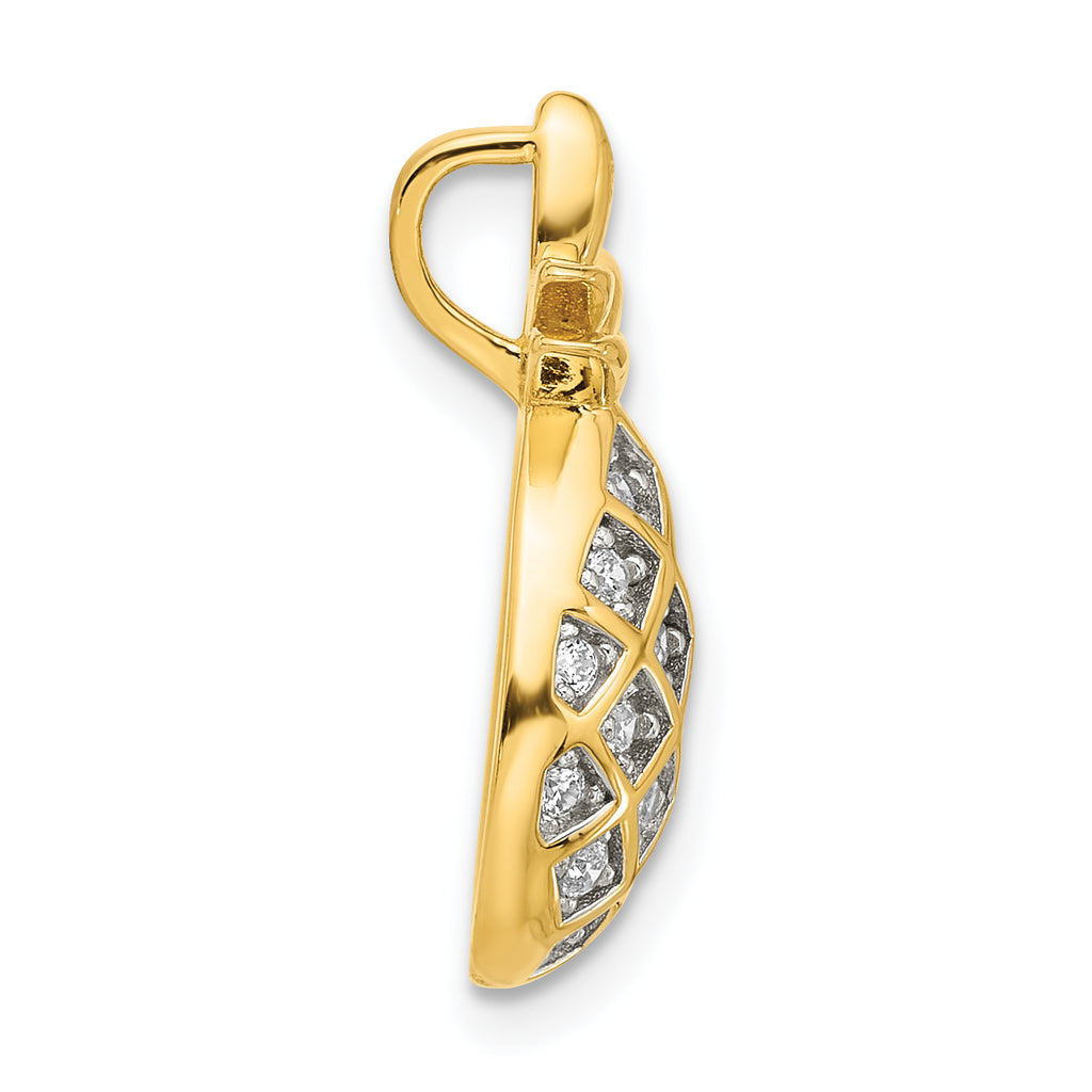 Pure Fire Sterling Silver Gold-tone CZ Pineapple Pendant