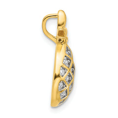 Pure Fire Sterling Silver Gold-tone CZ Pineapple Pendant