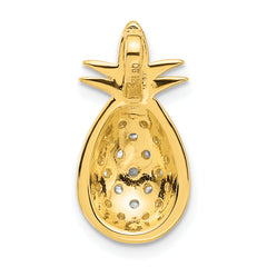 Pure Fire Sterling Silver Gold-tone CZ Pineapple Pendant