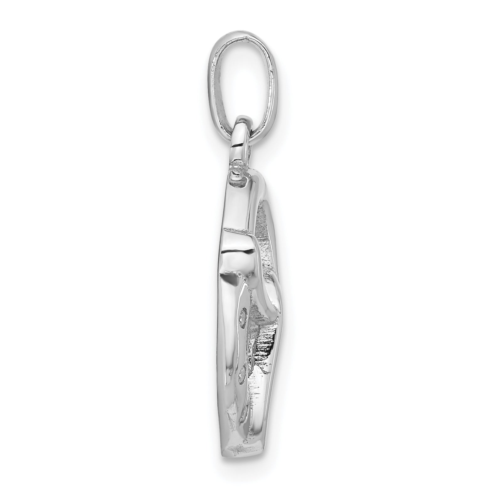 Sterling Silver Rhodium-plated CZ Pretzel Pendant Secondary image