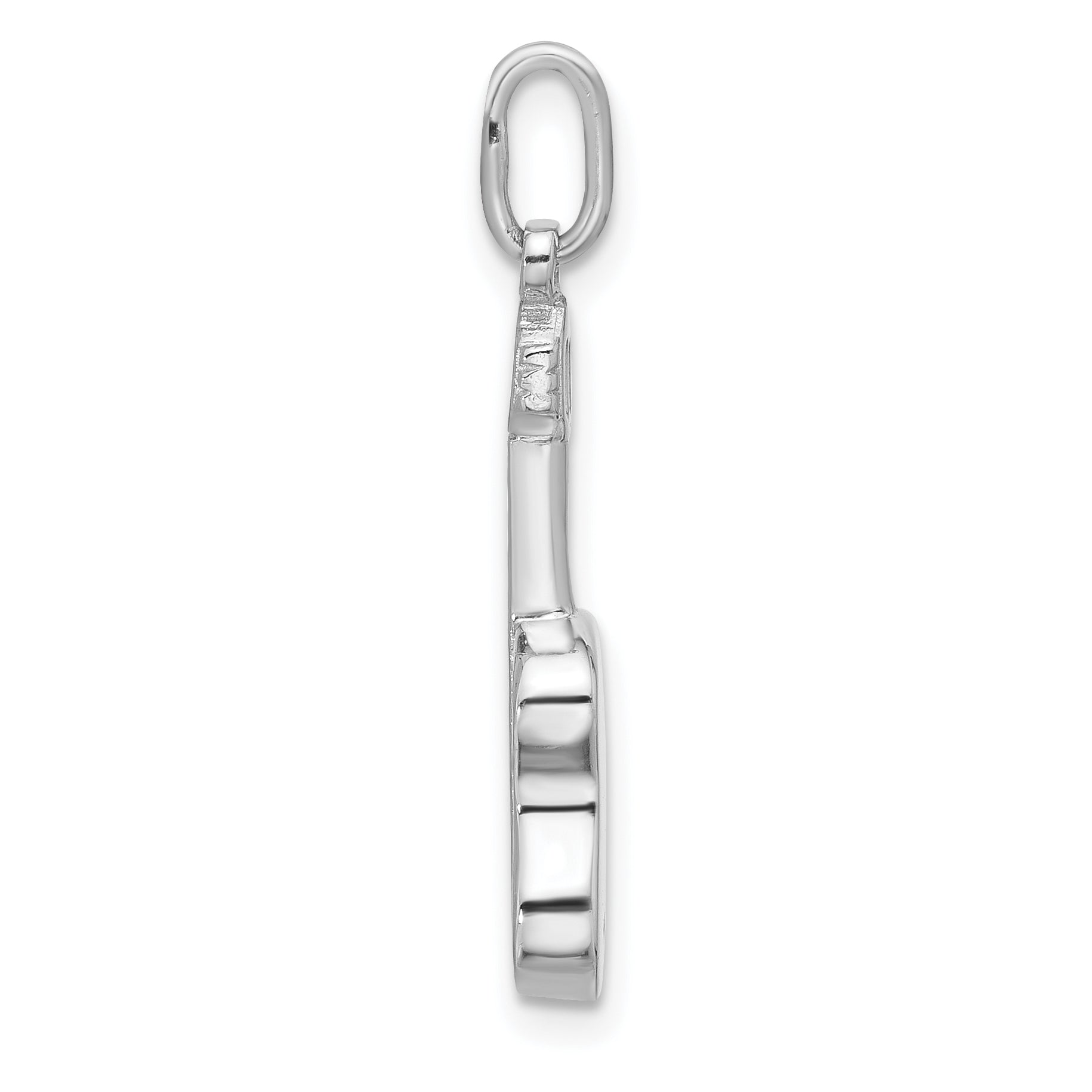Sterling Silver Rhodium-plated Guitar Charm Pendant Secondary image