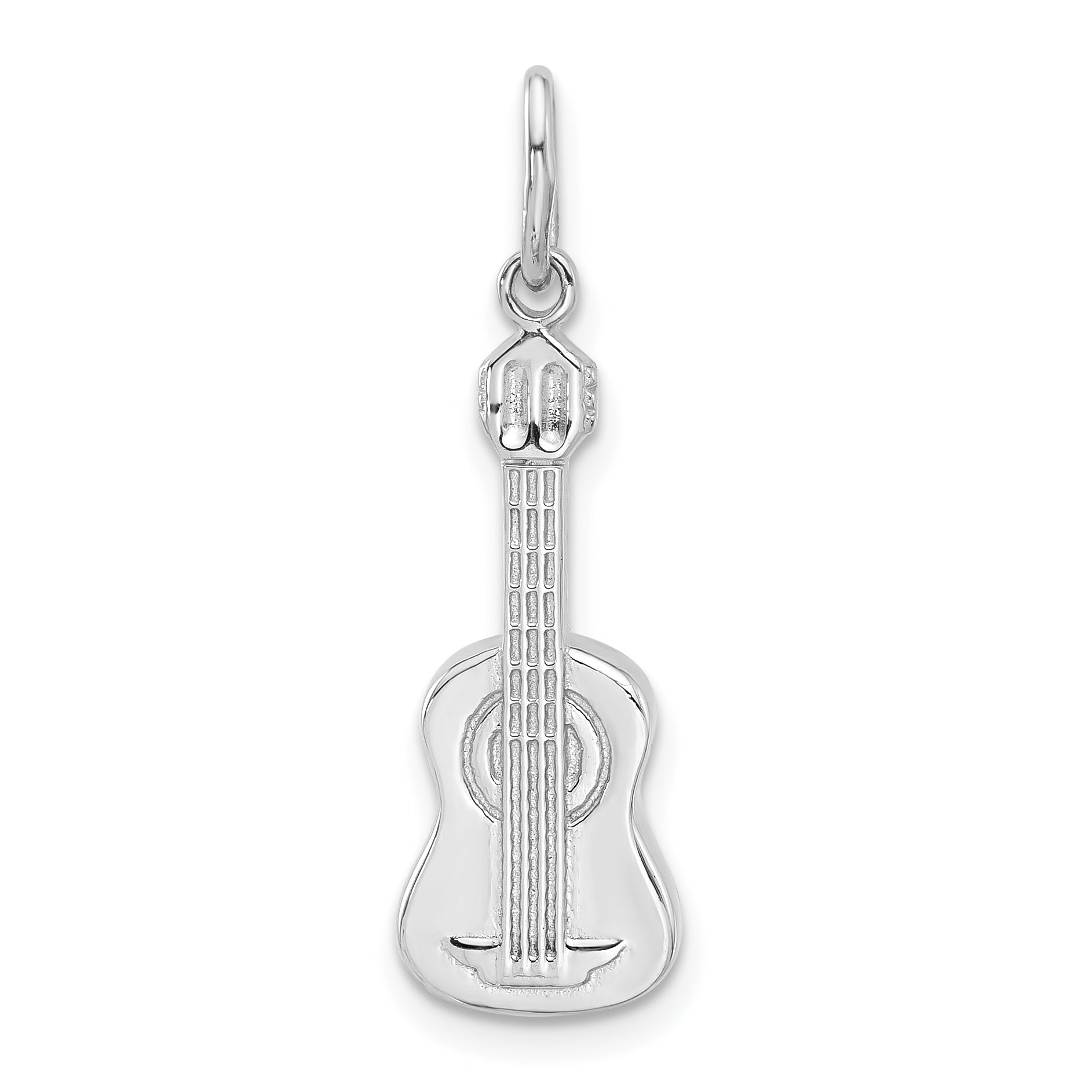 Sterling Silver Rhodium-plated Guitar Charm Pendant Main image