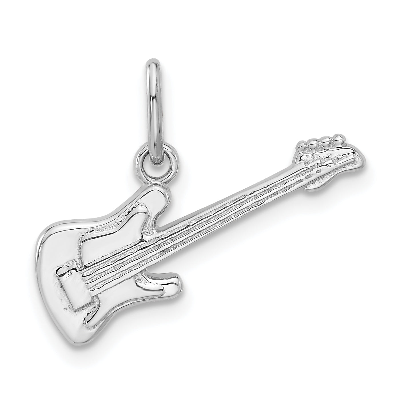 Sterling Silver Rhodium-plated Electric Guitar Charm Pendant Main image