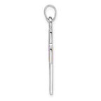 Sterling Silver Rhodium-plated and Gold-tone Reversible Cross Pendant