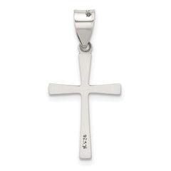 Sterling Silver Antiqued Solid Textured Latin Cross Pendant