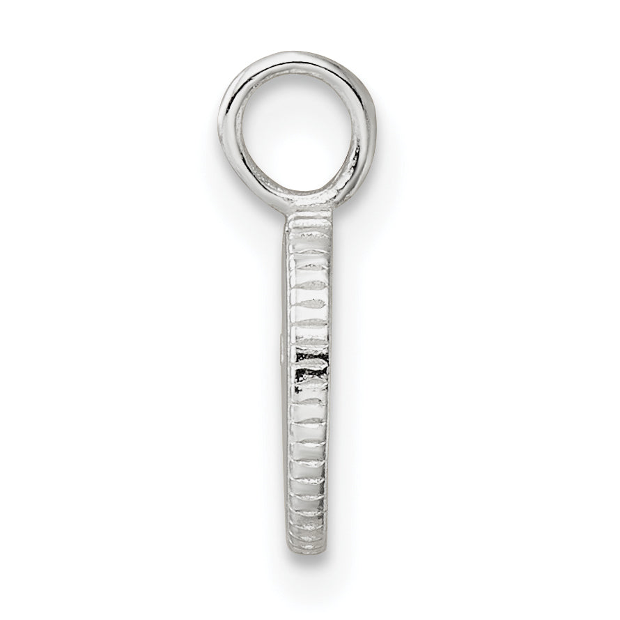 Sterling Silver E-Coating Small Oval Cut-out Cross Charm