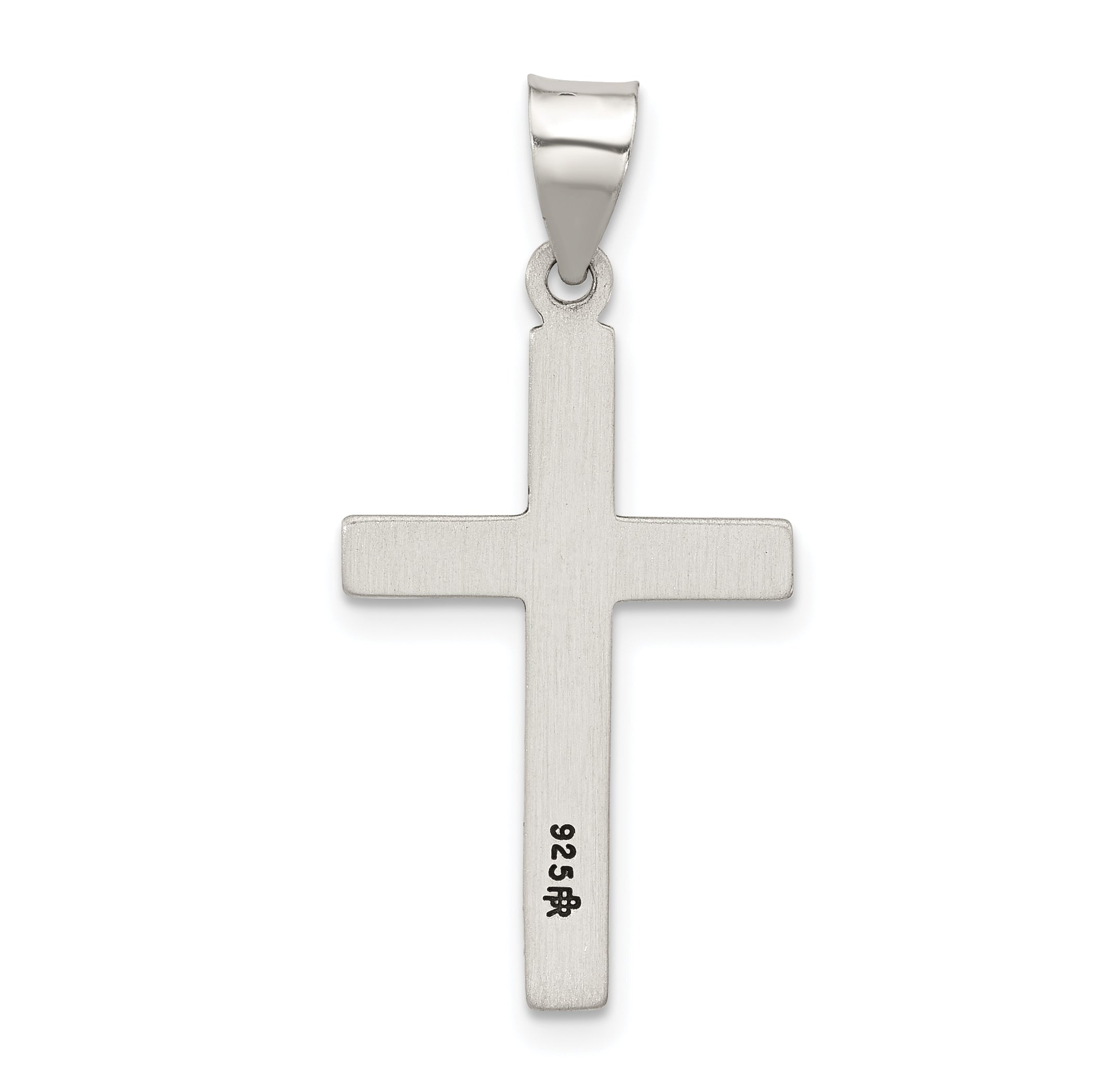 Sterling Silver Antiqued Solid Textured Cross Pendant