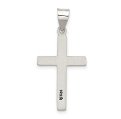 Sterling Silver Antiqued Solid Textured Cross Pendant