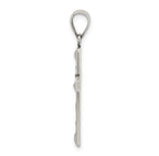 Sterling Silver Antiqued Solid Textured Cross Pendant