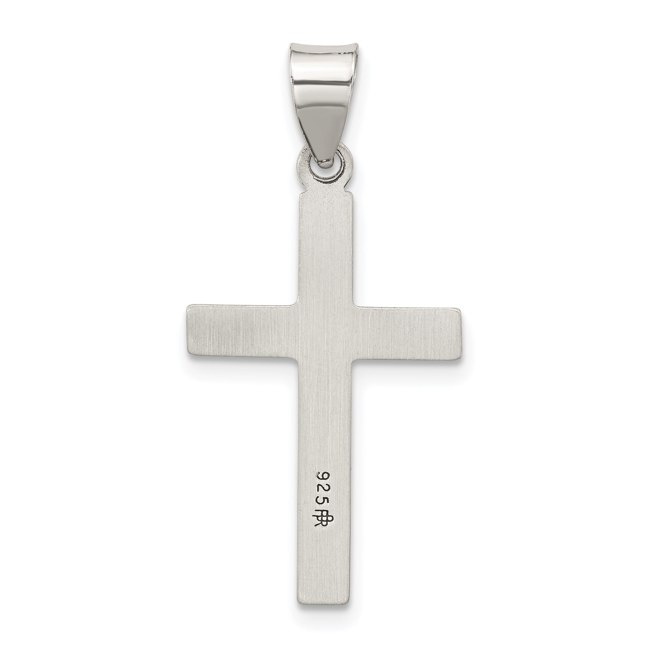 Sterling Silver Antiqued Solid Textured Cross Pendant
