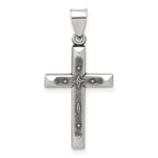 Sterling Silver Antiqued Solid Textured Cross Pendant