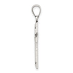 Sterling Silver Antiqued Solid Textured Cross Pendant
