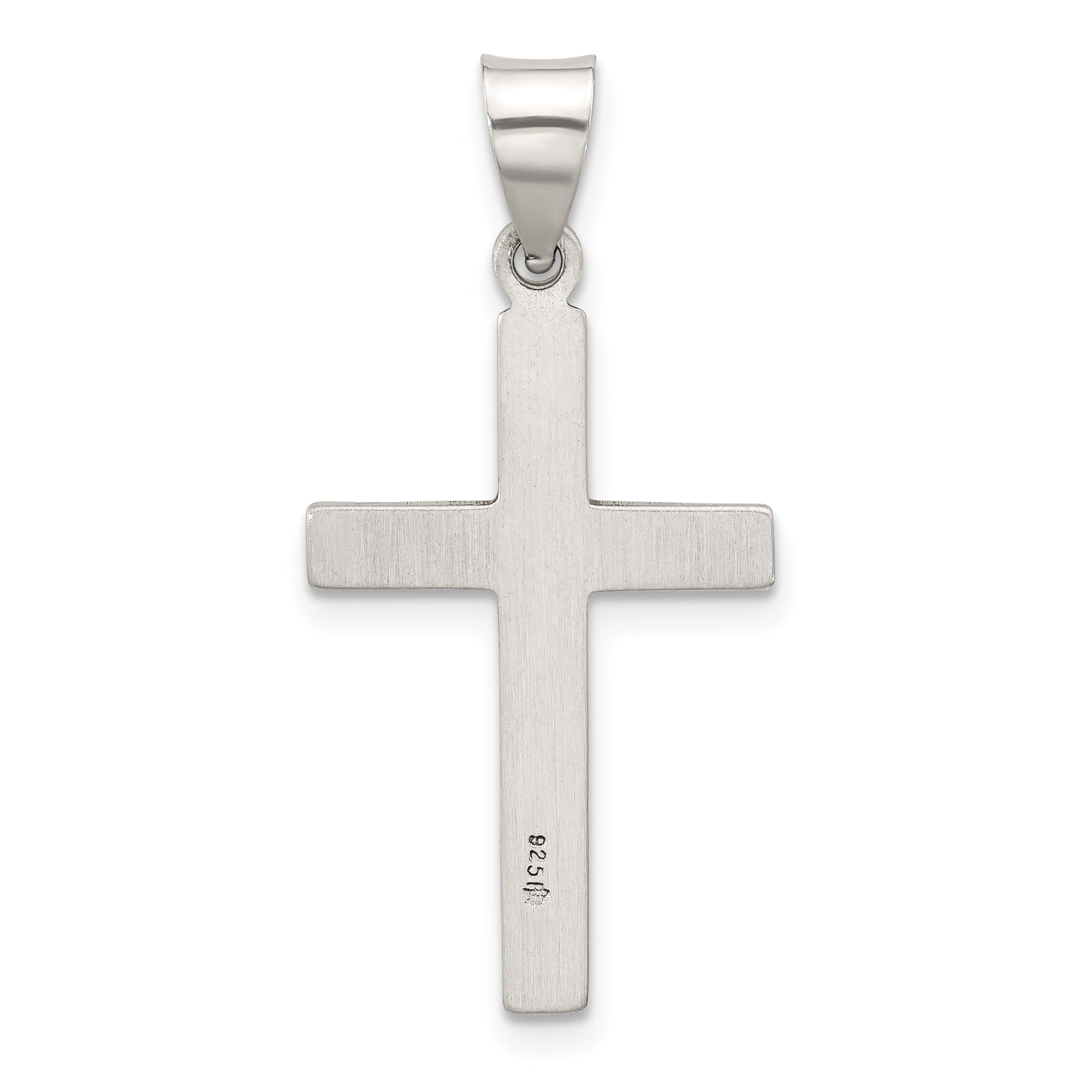 Sterling Silver Antiqued Solid Textured Cross Pendant