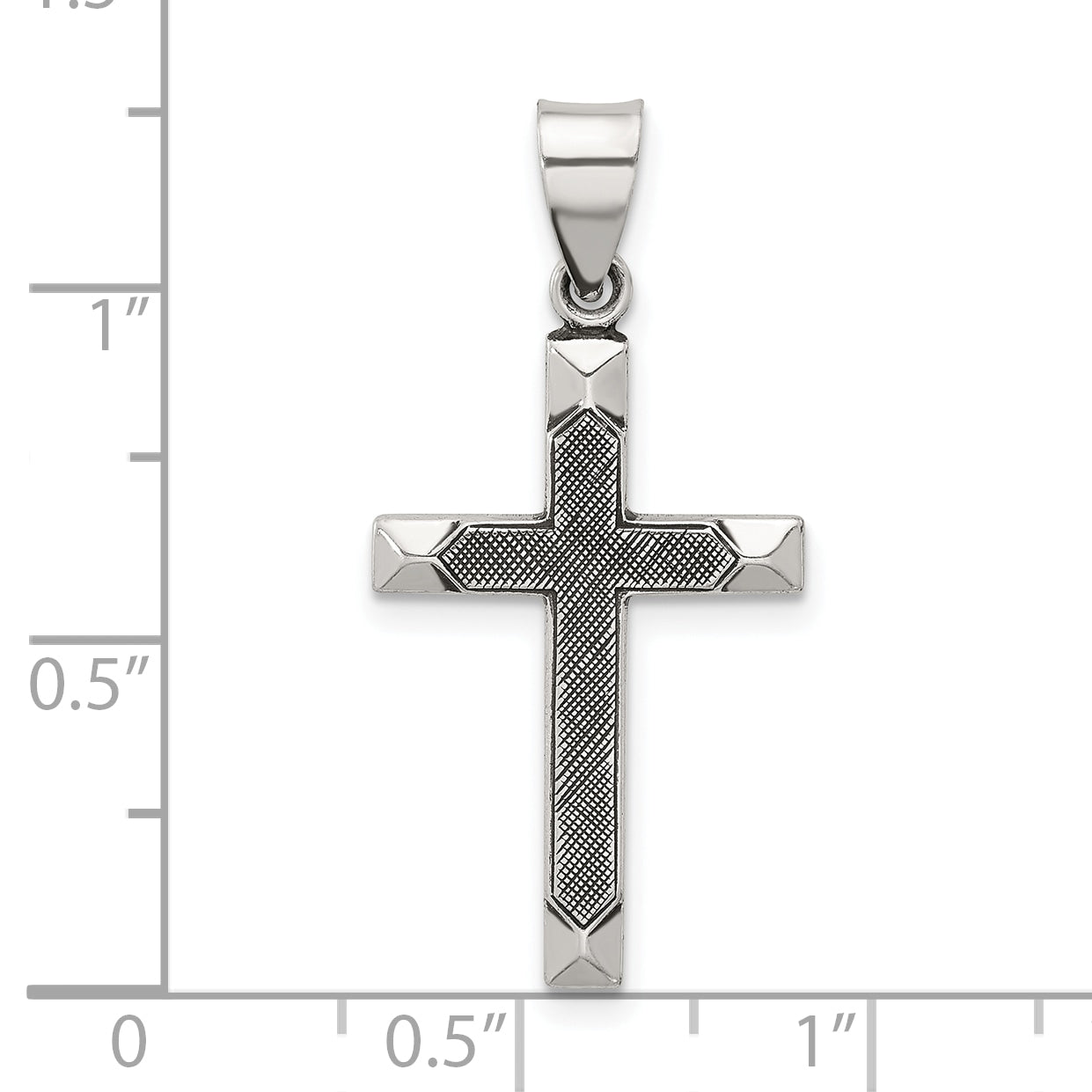 Sterling Silver Antiqued Solid Textured Cross Pendant
