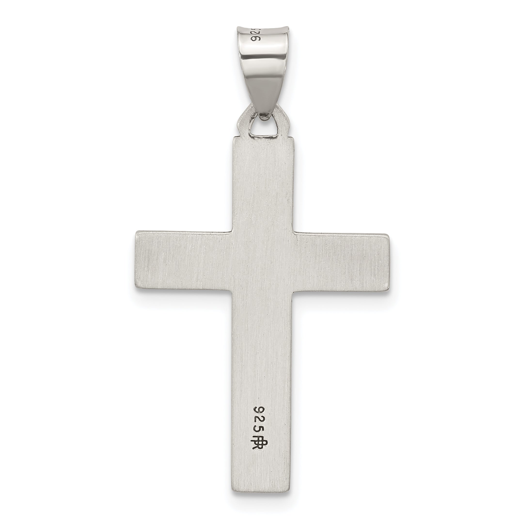 Sterling Silver Antiqued Solid Textured Cross Pendant