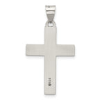 Sterling Silver Antiqued Solid Textured Cross Pendant