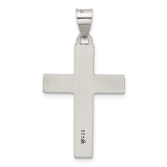 Sterling Silver Antiqued Solid Textured Cross Pendant