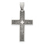Sterling Silver Antiqued Solid Textured Cross Pendant