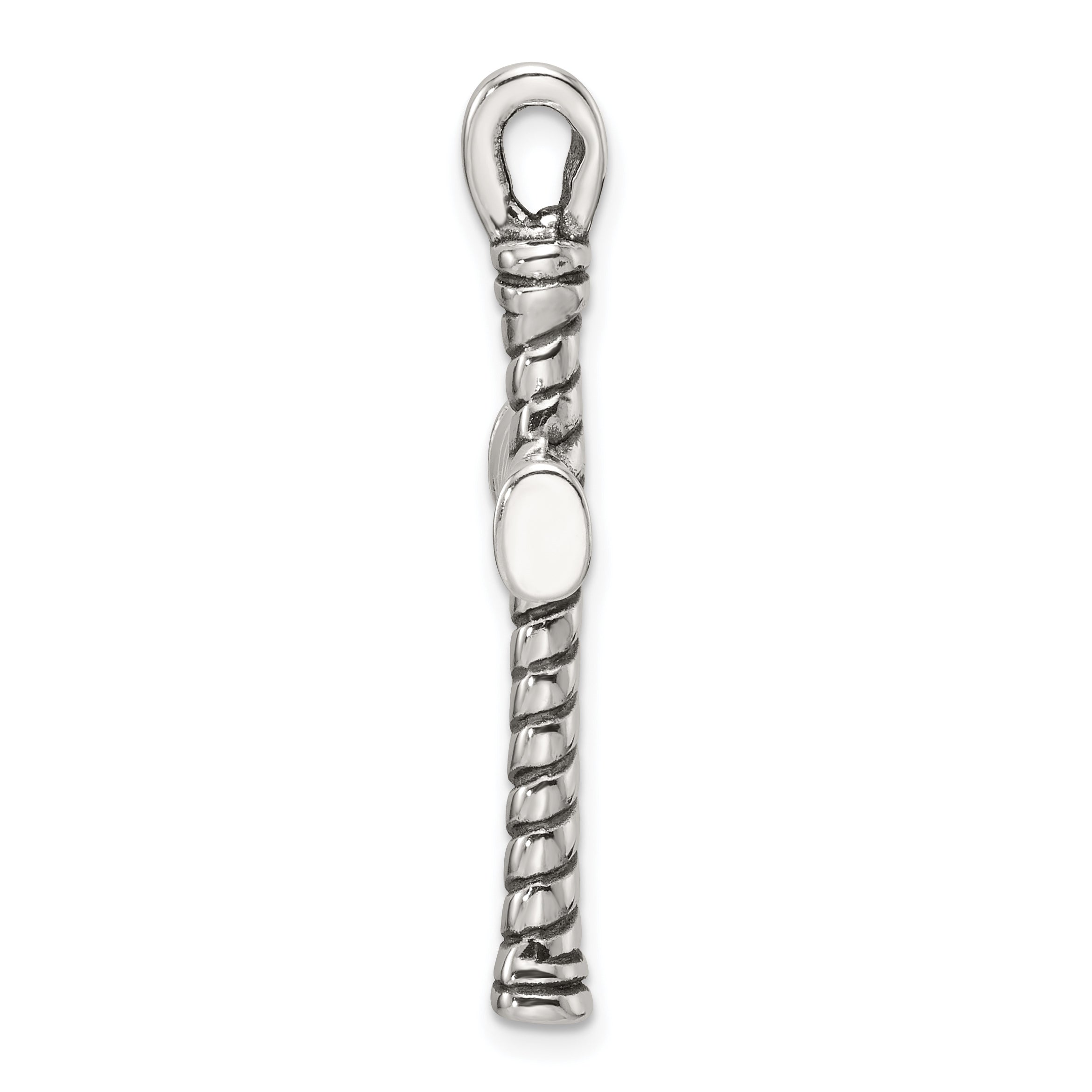Sterling Silver Polished and Antiqued Cross Pendant