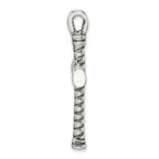 Sterling Silver Polished and Antiqued Cross Pendant